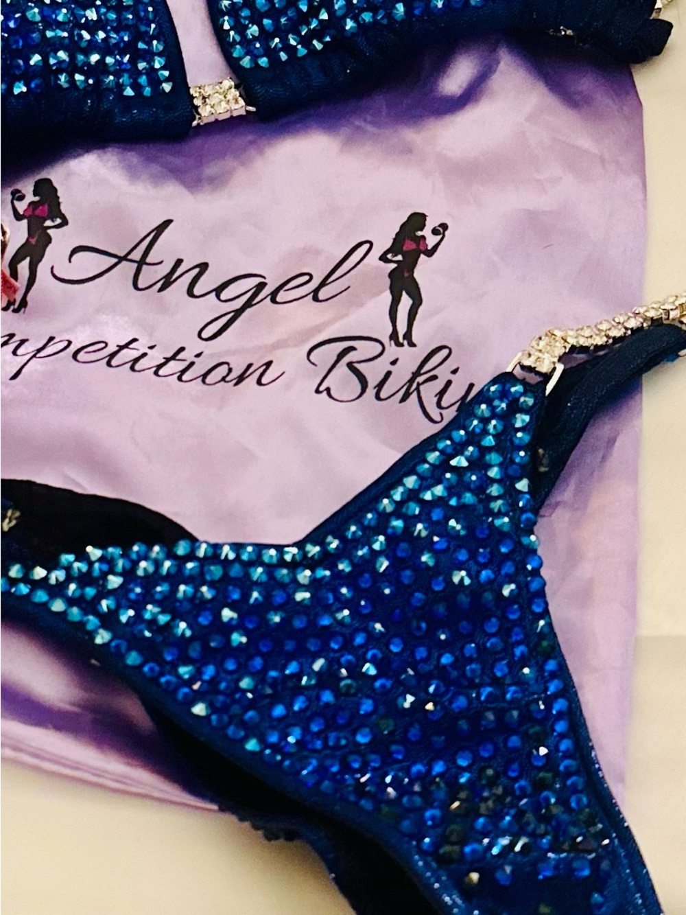 Angel Competition Bikini - Blue Crystal Two-Piece - Picture 3 of 6